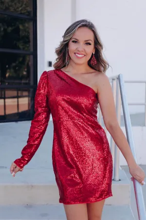 Patou Sequin Mini Dress - Red