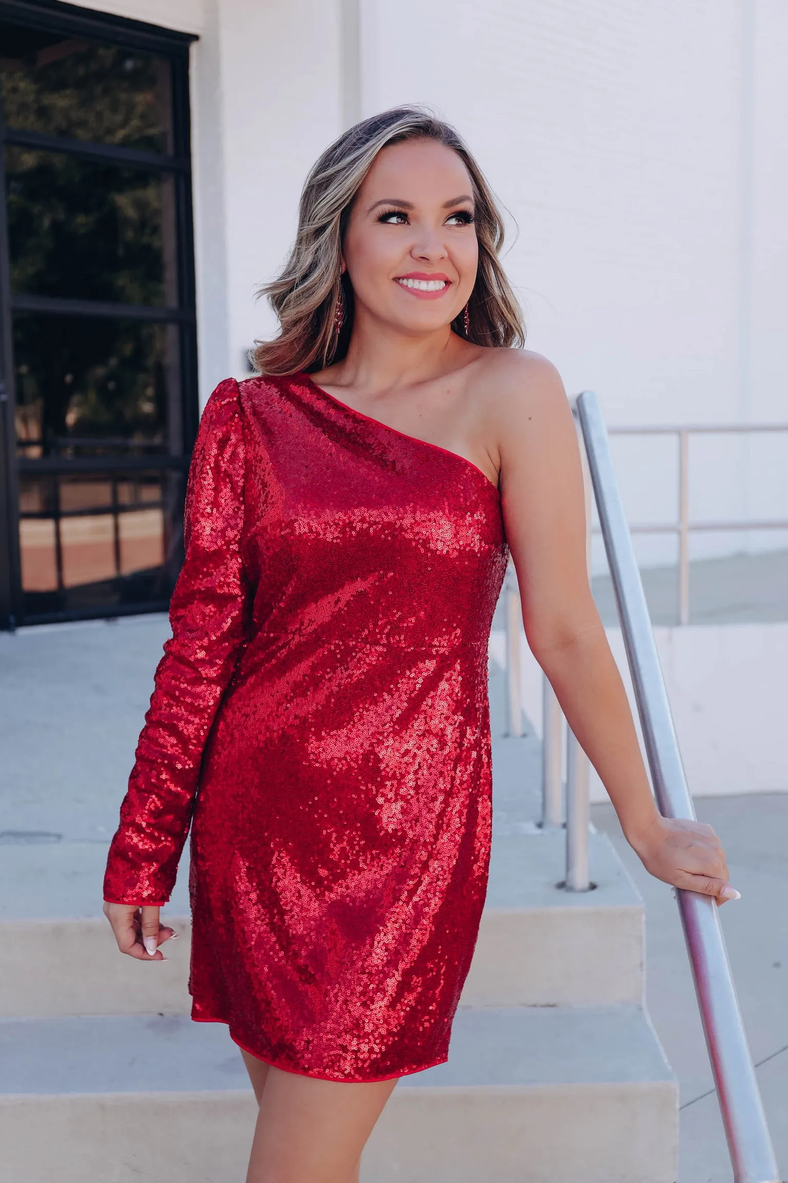 Patou Sequin Mini Dress - Red