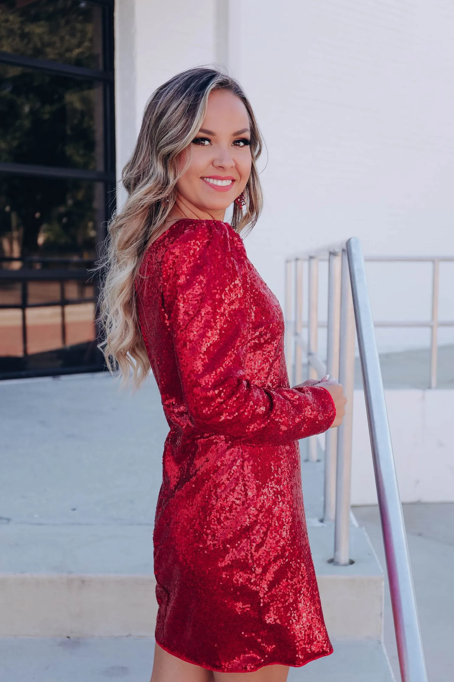 Patou Sequin Mini Dress - Red