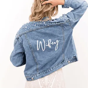 Pearl and Rhinestone Denim Jacket