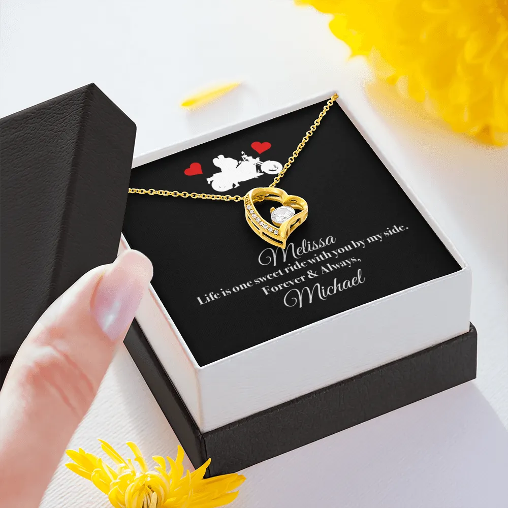PERSONALIZED Life Is One Sweet Ride Heart Necklace