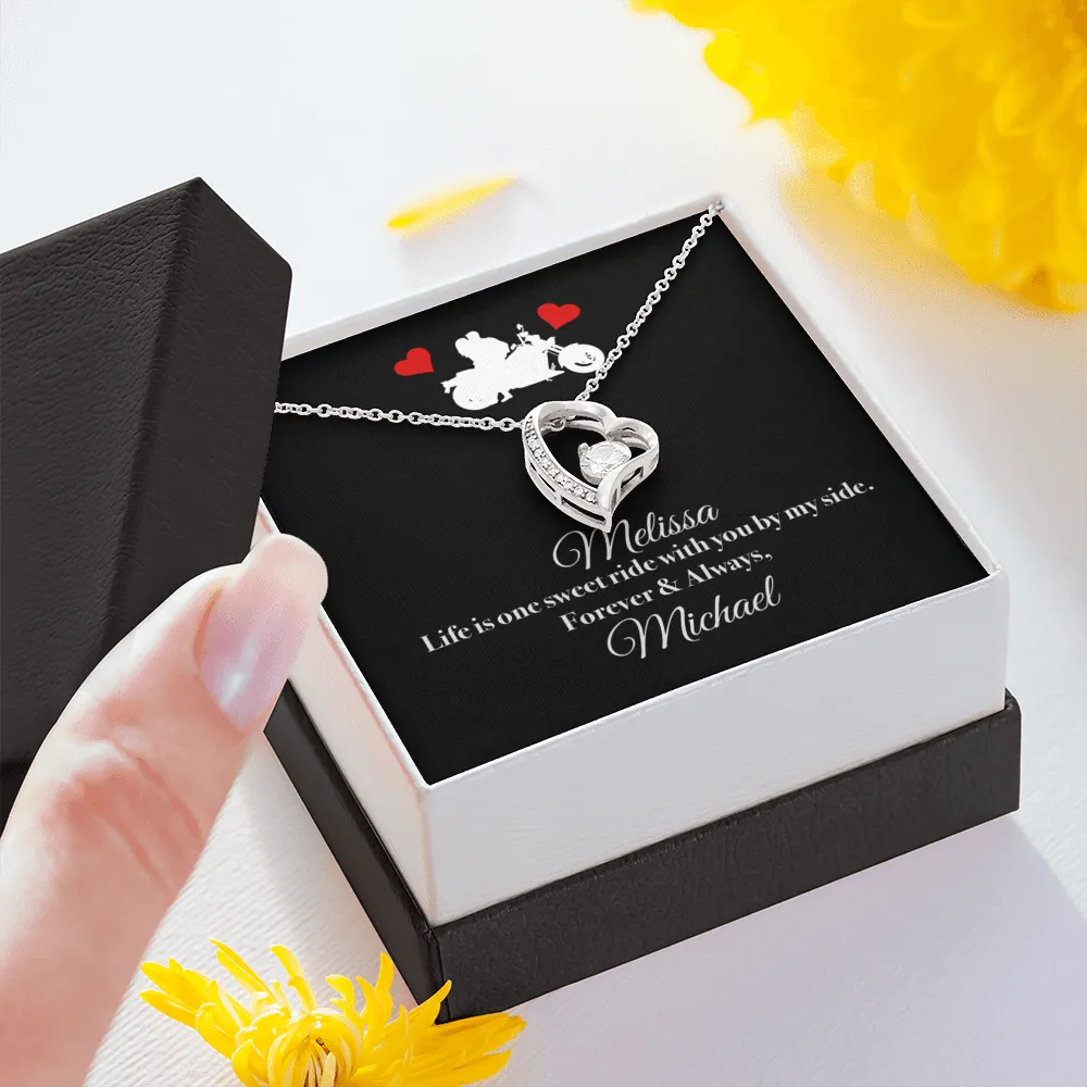 PERSONALIZED Life Is One Sweet Ride Heart Necklace