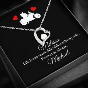 PERSONALIZED Life Is One Sweet Ride Heart Necklace