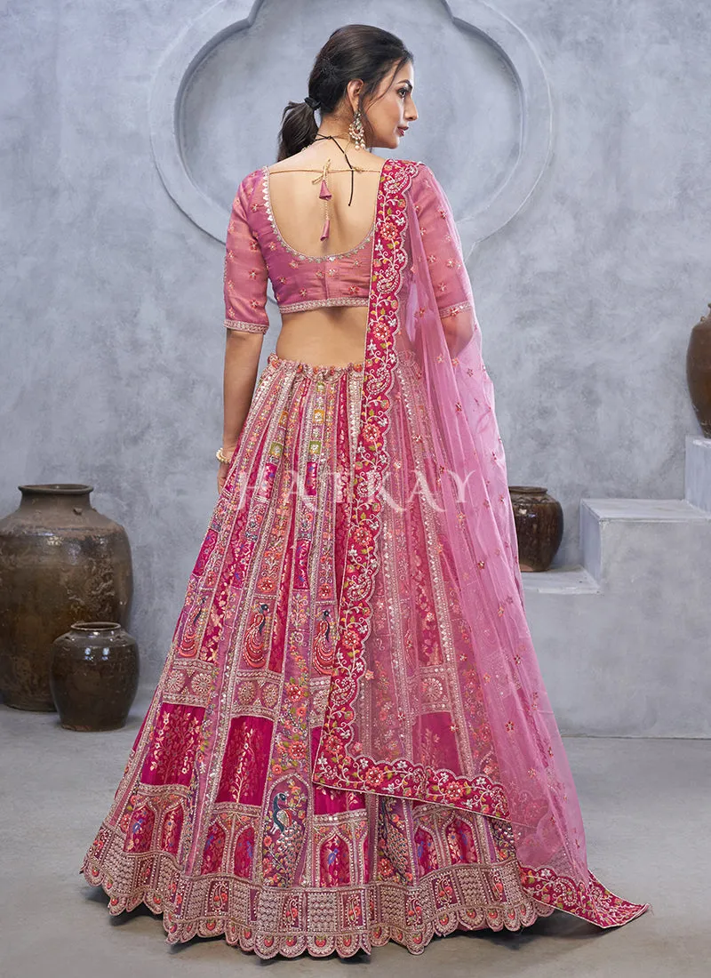 Pink And Purple Bridal Lehenga Choli
