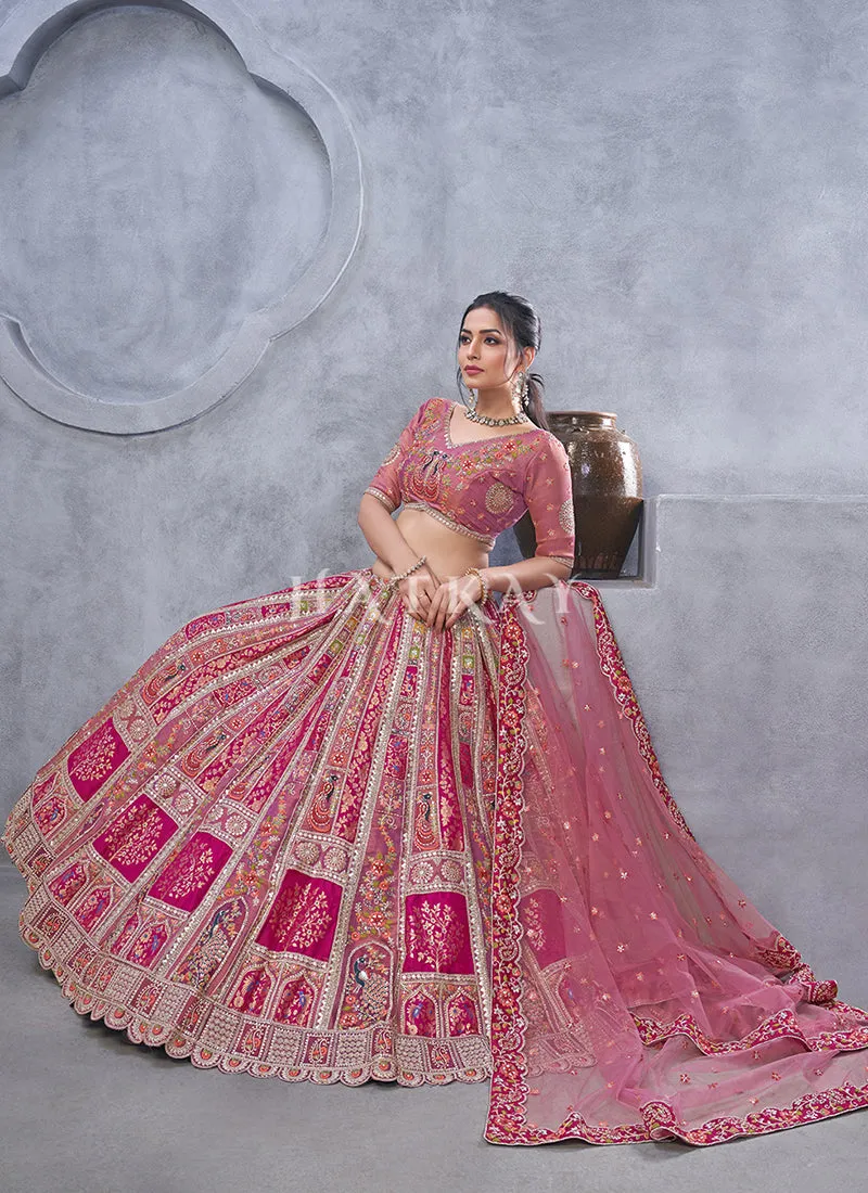 Pink And Purple Bridal Lehenga Choli