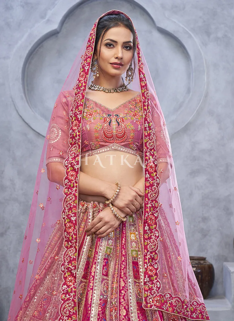 Pink And Purple Bridal Lehenga Choli