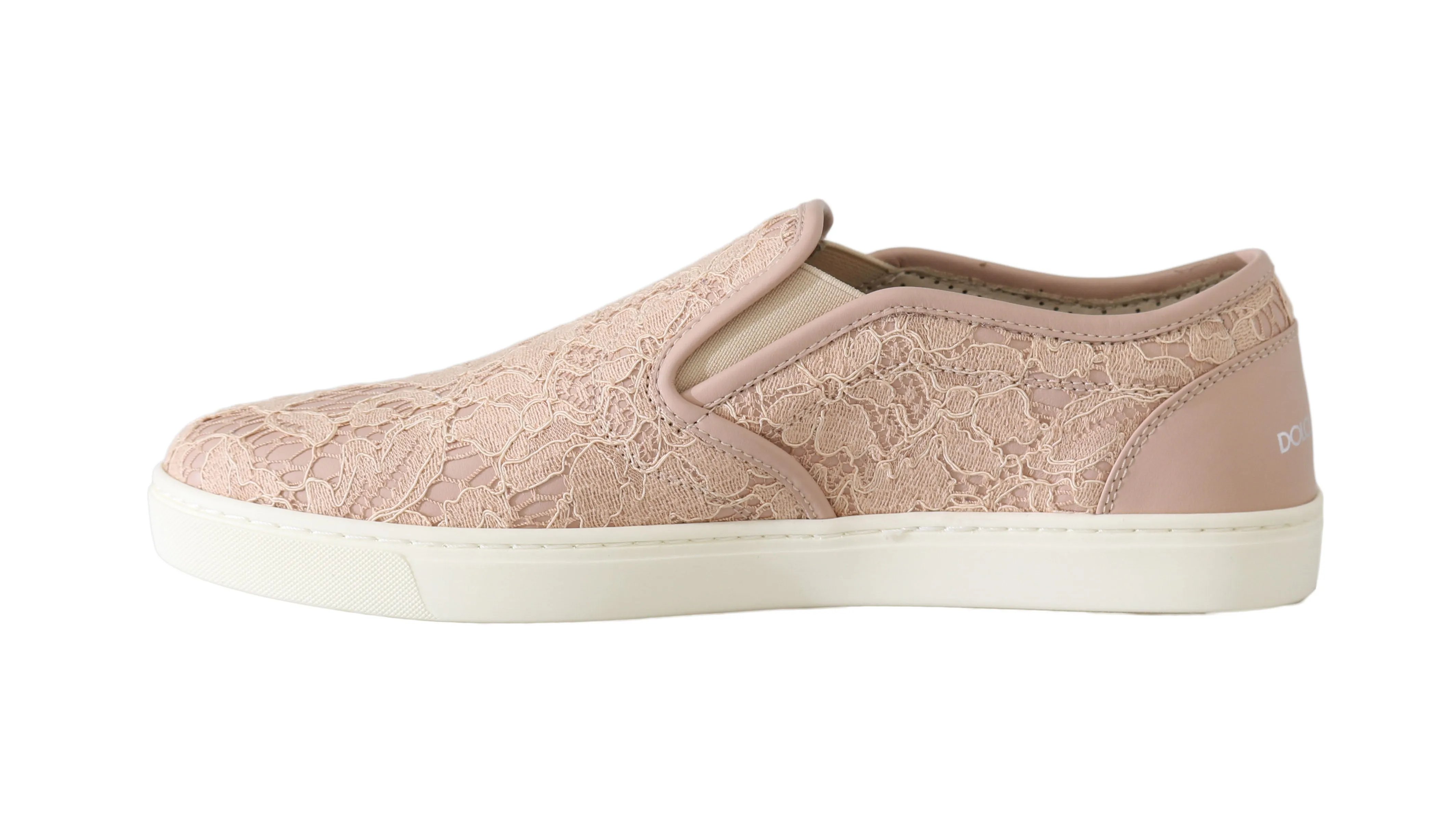Pink Leather Lace Slip On Loafers
