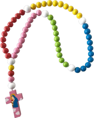 Pink Mary with Jesus Baptism Baby Rosary