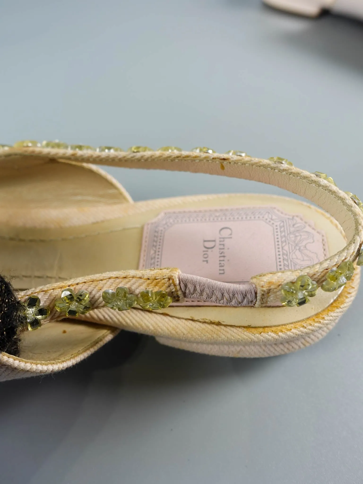 Pink Pointy Crystal Embellished Slingback Flats Size 39 EU