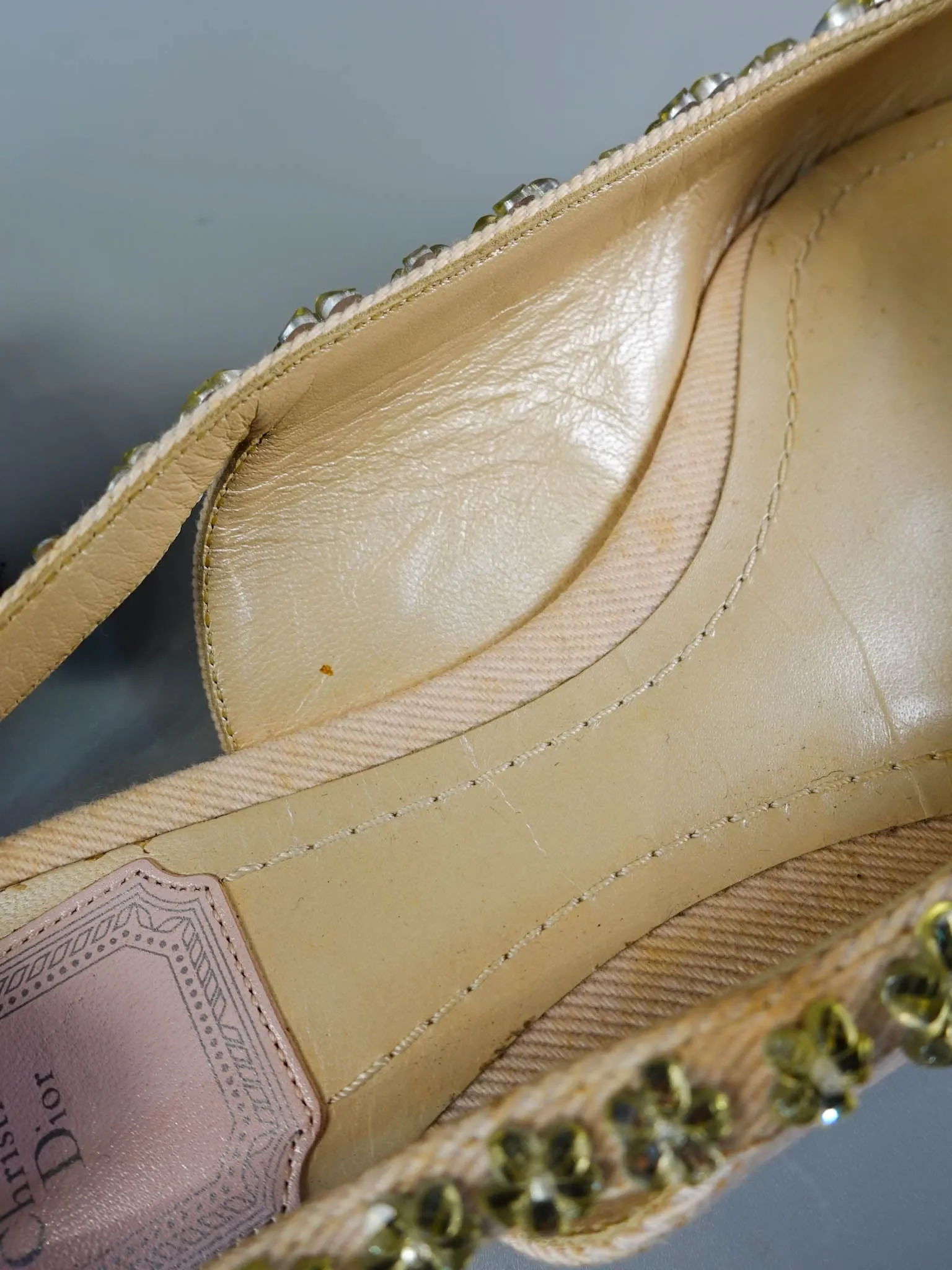 Pink Pointy Crystal Embellished Slingback Flats Size 39 EU