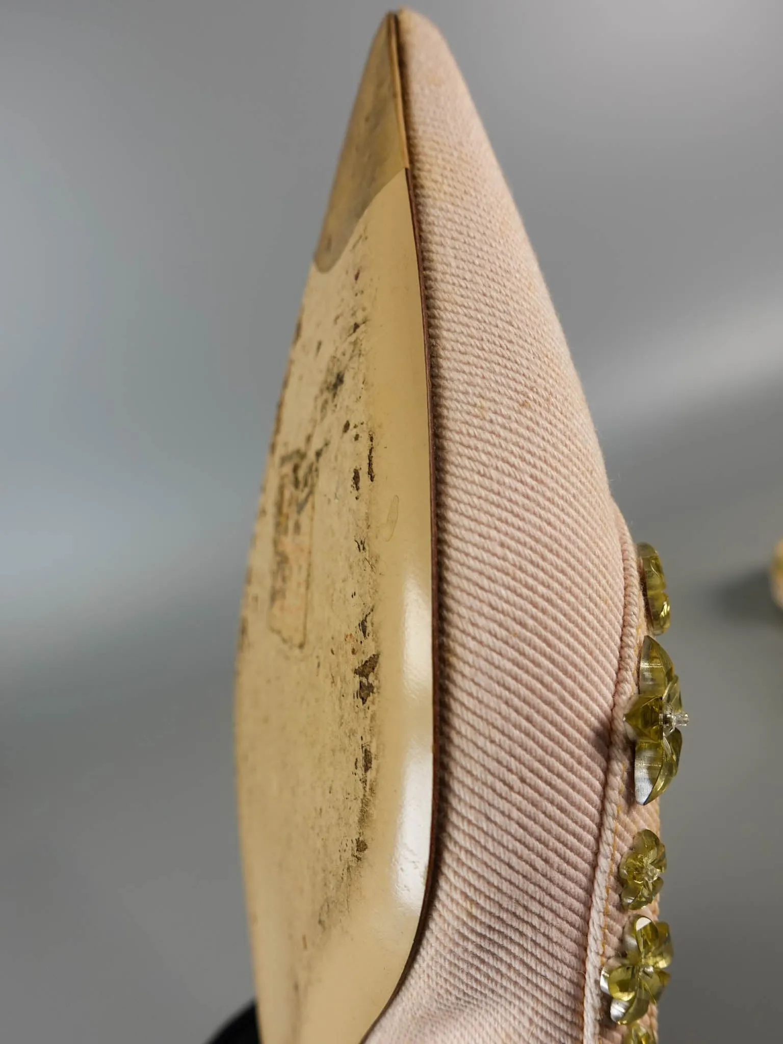 Pink Pointy Crystal Embellished Slingback Flats Size 39 EU