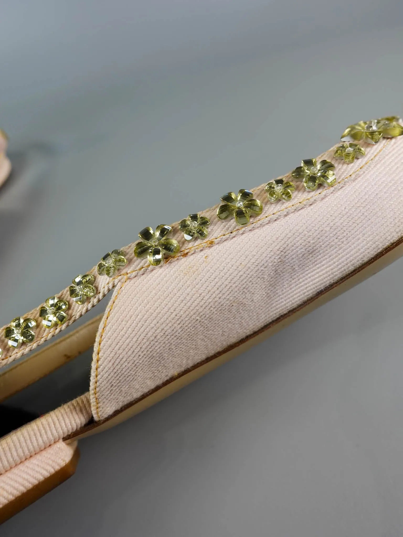 Pink Pointy Crystal Embellished Slingback Flats Size 39 EU