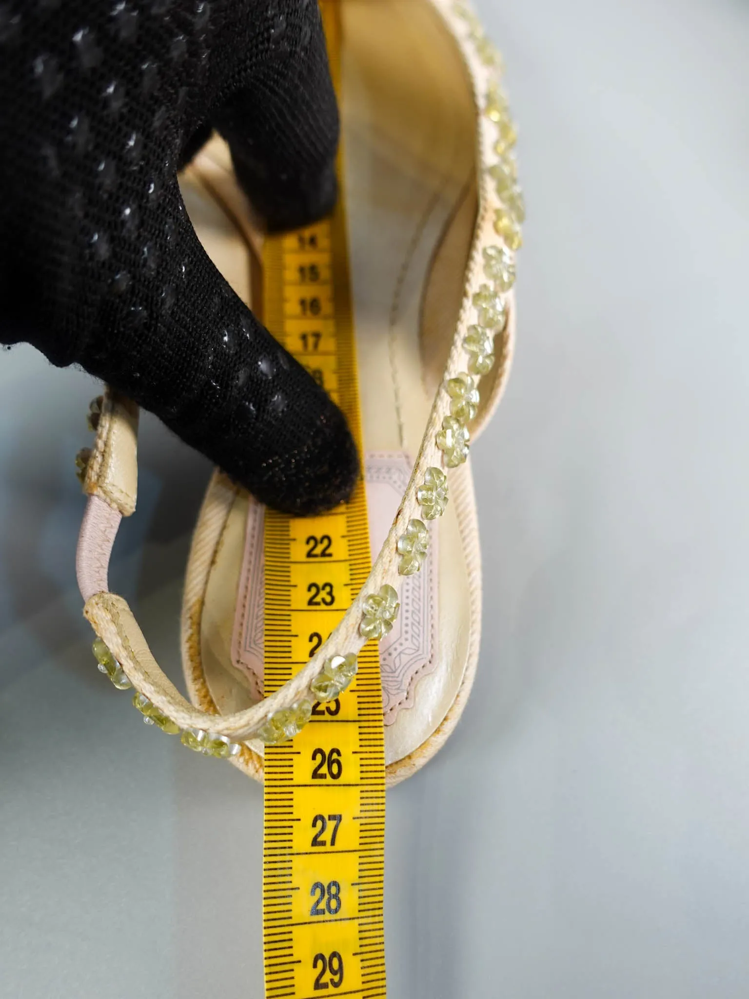 Pink Pointy Crystal Embellished Slingback Flats Size 39 EU
