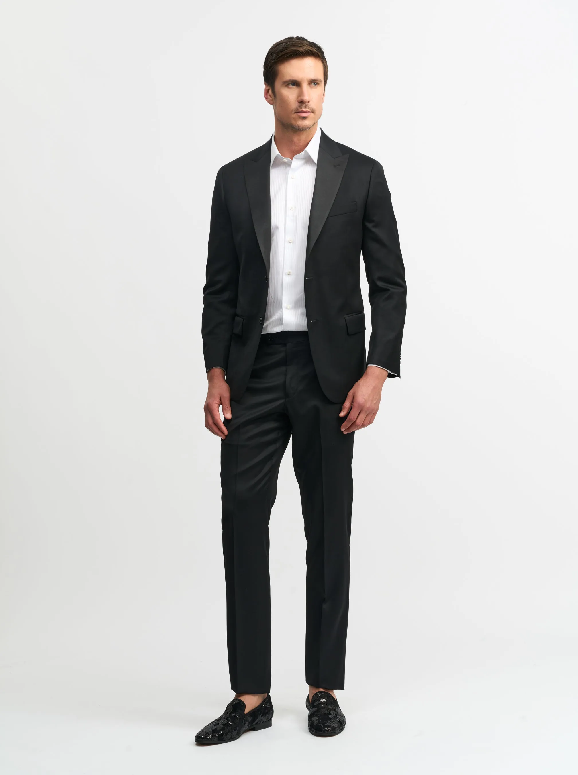 PLAIN FRONT TUXEDO DRESS PANT