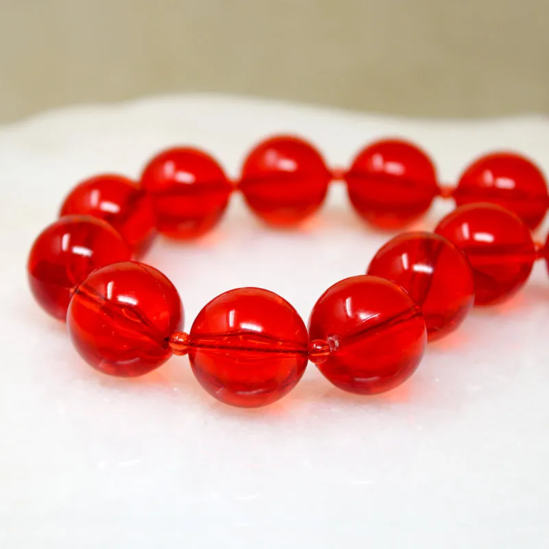 Pop Art Red Plastic Sphere Bead Necklace
