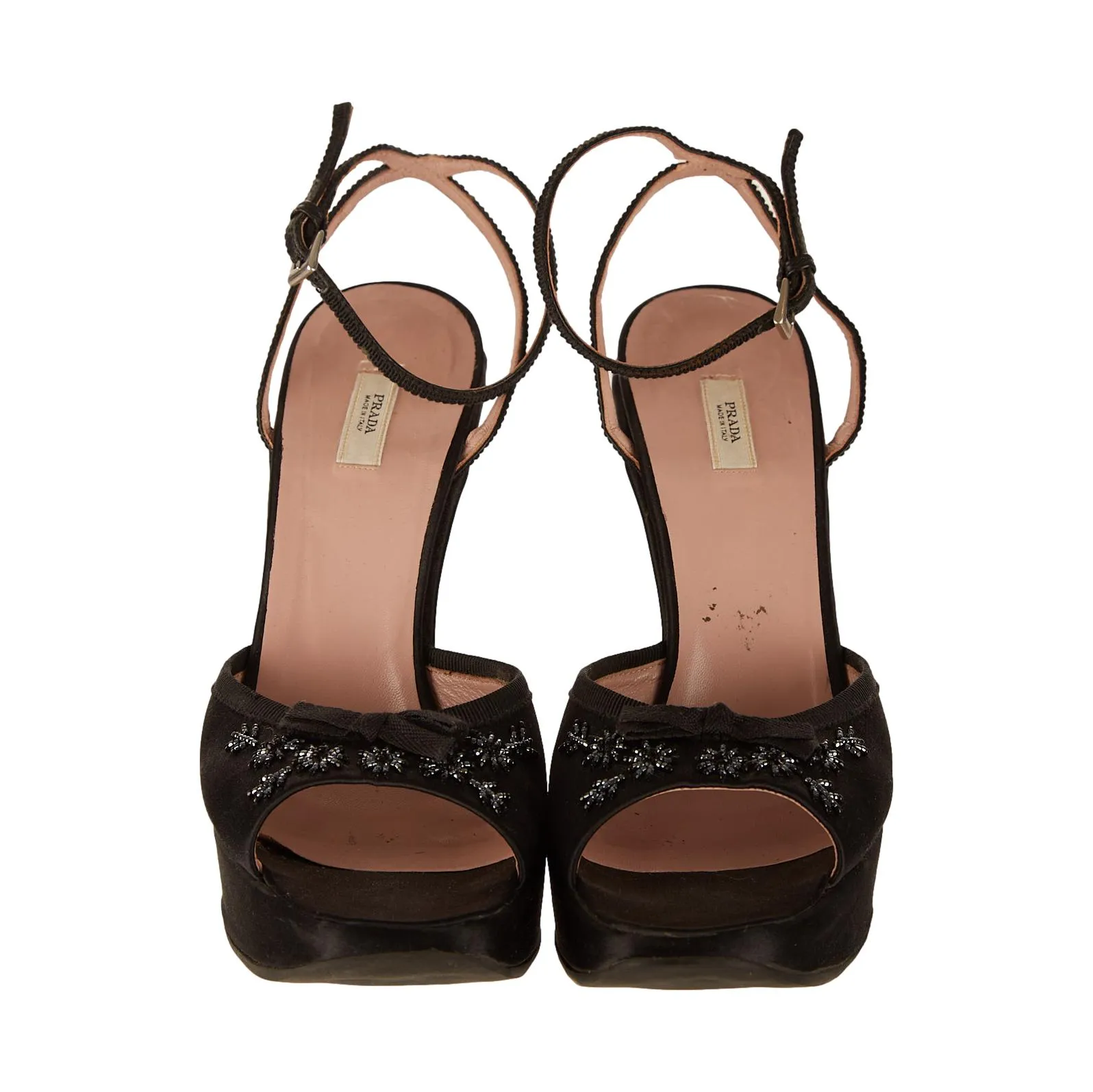 Prada Black Beaded Wedge