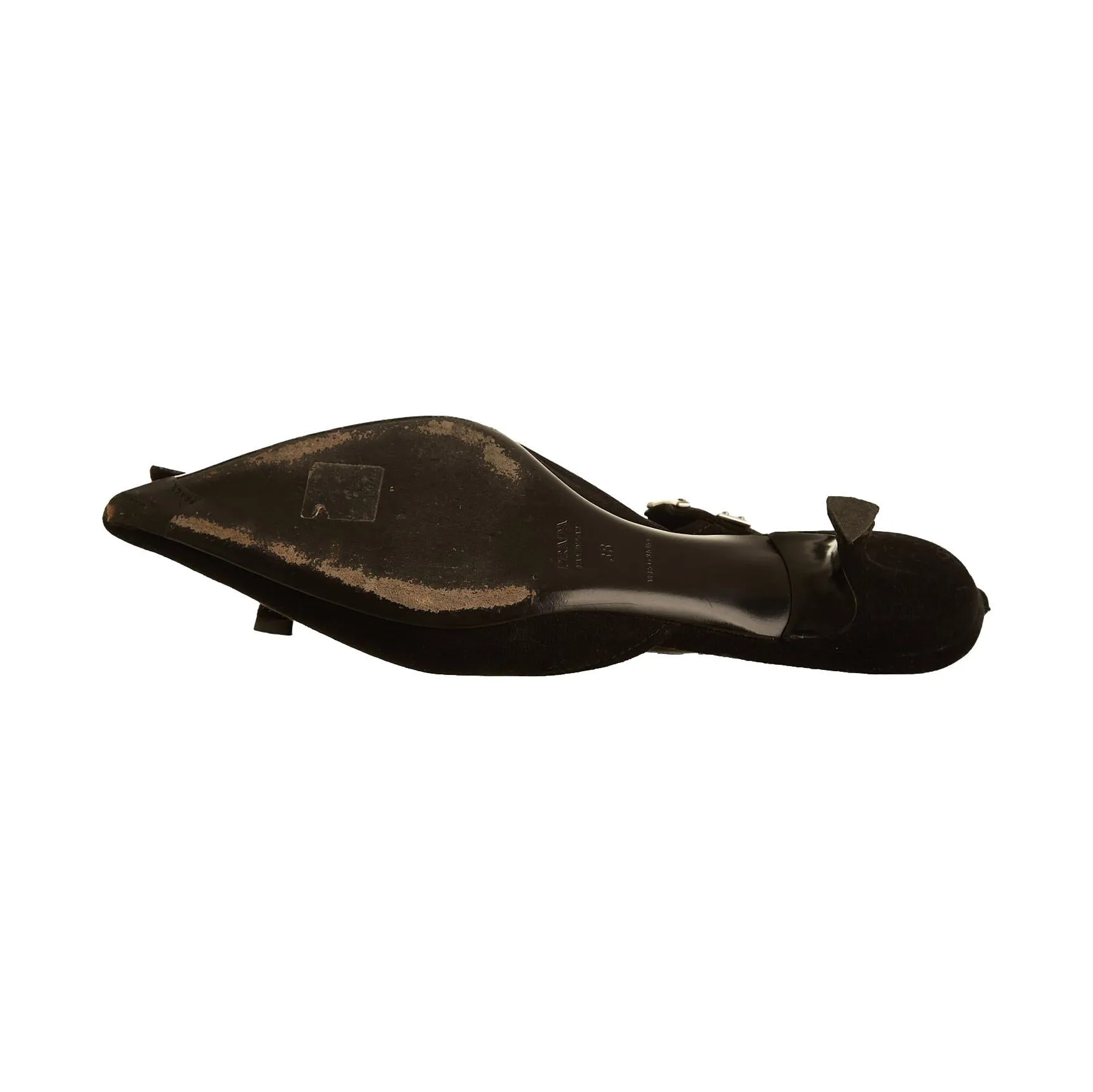 Prada Black Suede Kitten Heels