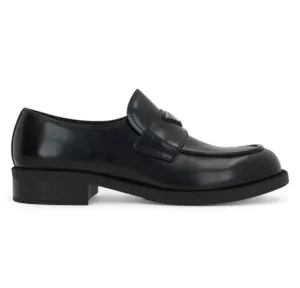 Prada Triangle-Logo Slip-On Loafers Black