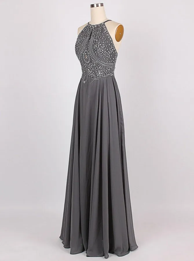 Prom Dress sexy Black Deep V-neck Chiffon Side Slit Long Prom Dresses Prom Gowns