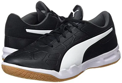 Puma Unisex-Adult Tenaz Black White-Iron Gate-Gum Badminton Shoes-8 UK (104889)