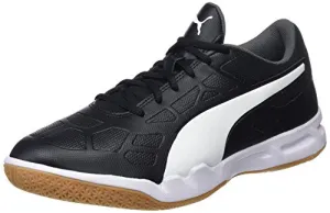 Puma Unisex-Adult Tenaz Black White-Iron Gate-Gum Badminton Shoes-8 UK (104889)