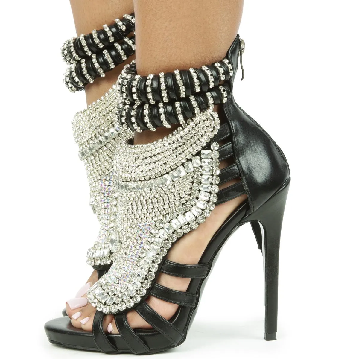 Pusher Rhinestone High Heel