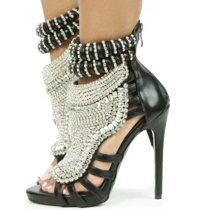 Pusher Rhinestone High Heel