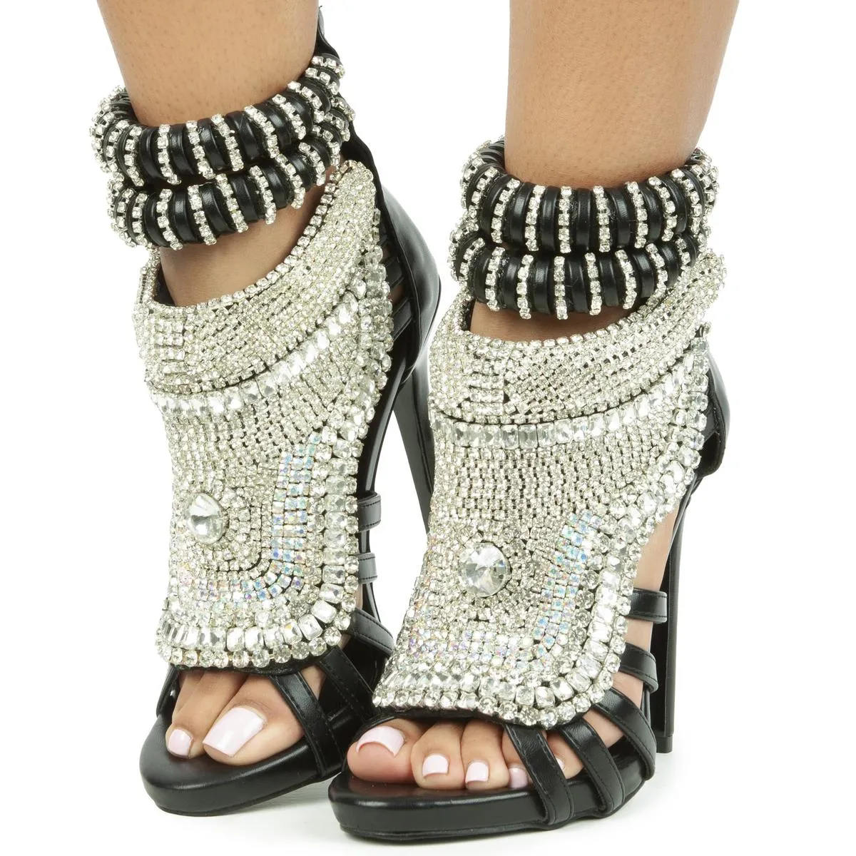 Pusher Rhinestone High Heel