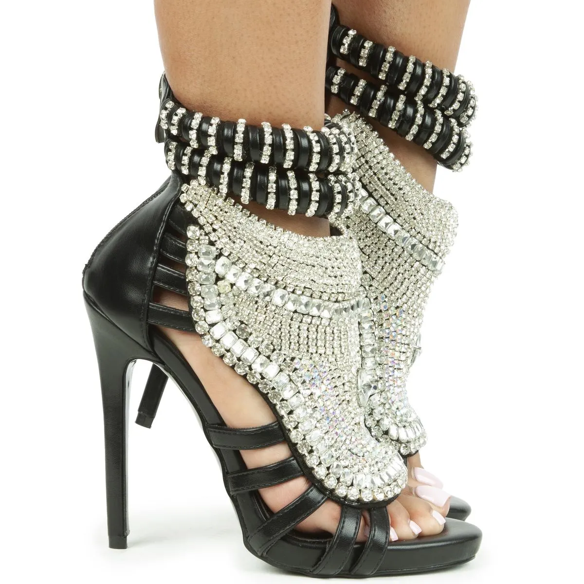 Pusher Rhinestone High Heel