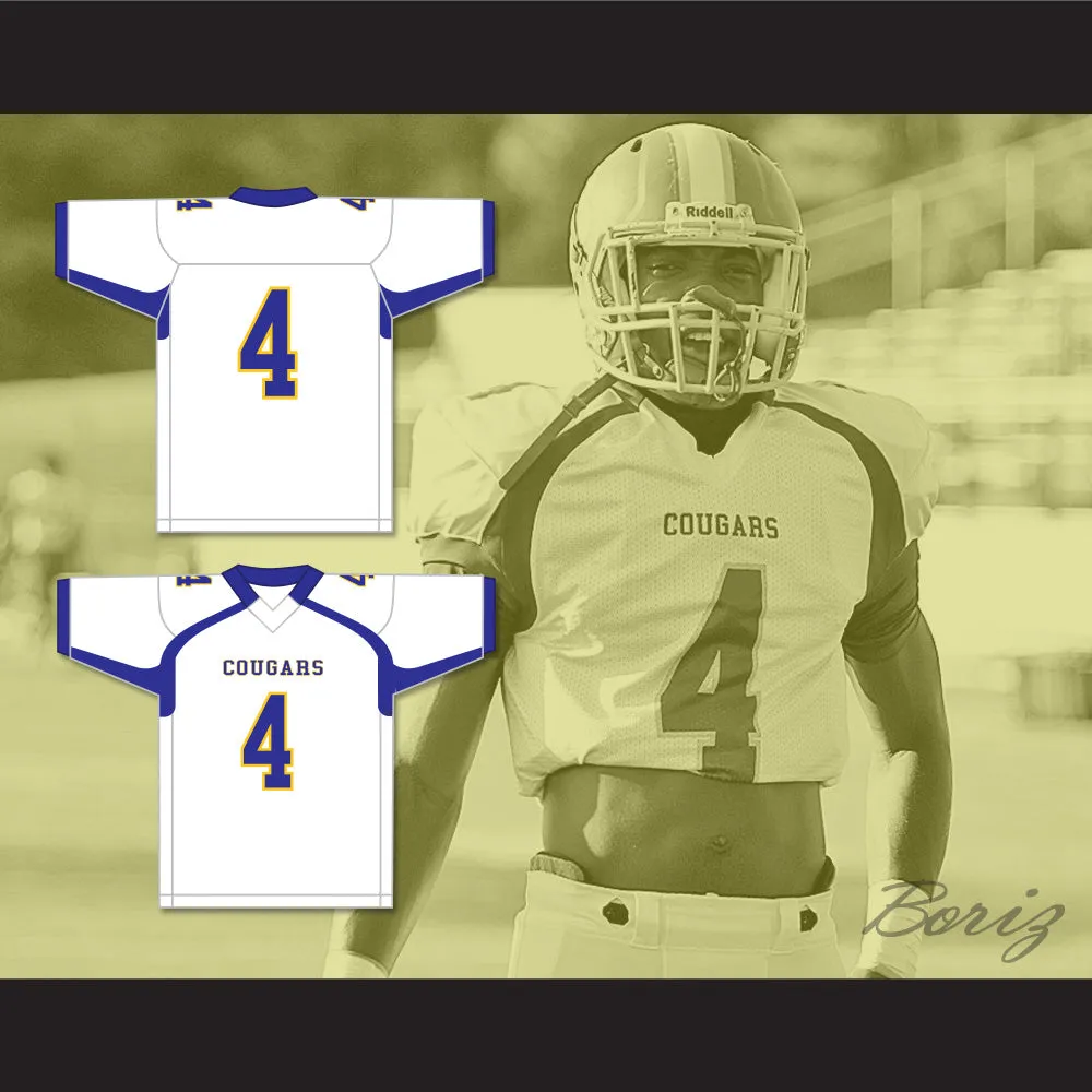 Quay Walker 4 Crisp County High School Cougars White Football Jersey 1