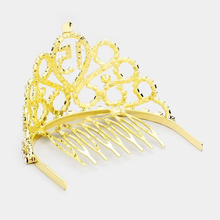 Quinceanera '15' Mini Tiara Crystal Rhinestone Pave