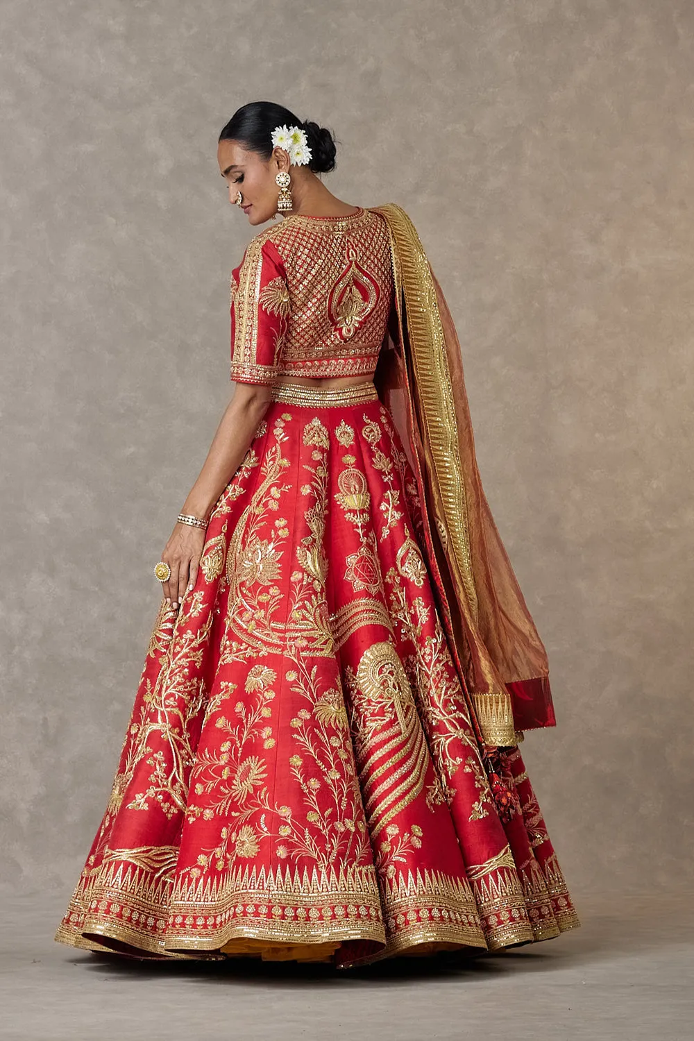 Red Bagh-E-Bahar Neelkamal Lehenga