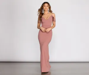 Reese Double Ruffle Charming Off Shoulder Mermaid Dress