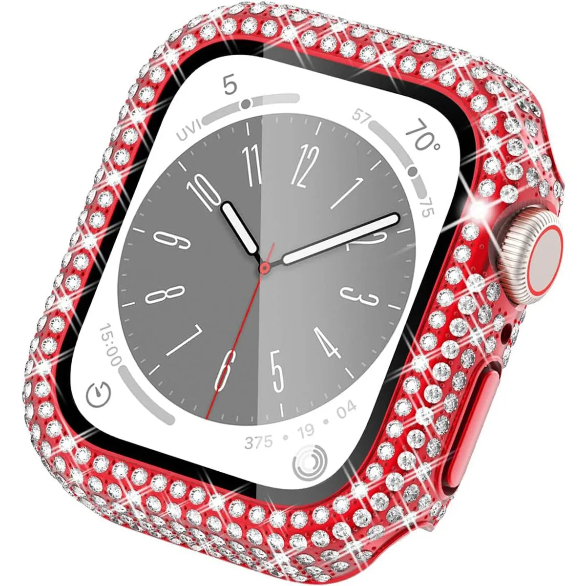 Rhinestone Apple Watch Case with Tempered Glass Screen Protector | 38-45mm & SE/Series 1-9