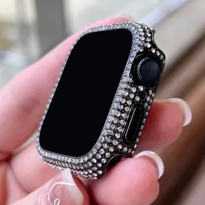 Rhinestone Apple Watch Case with Tempered Glass Screen Protector | 38-45mm & SE/Series 1-9