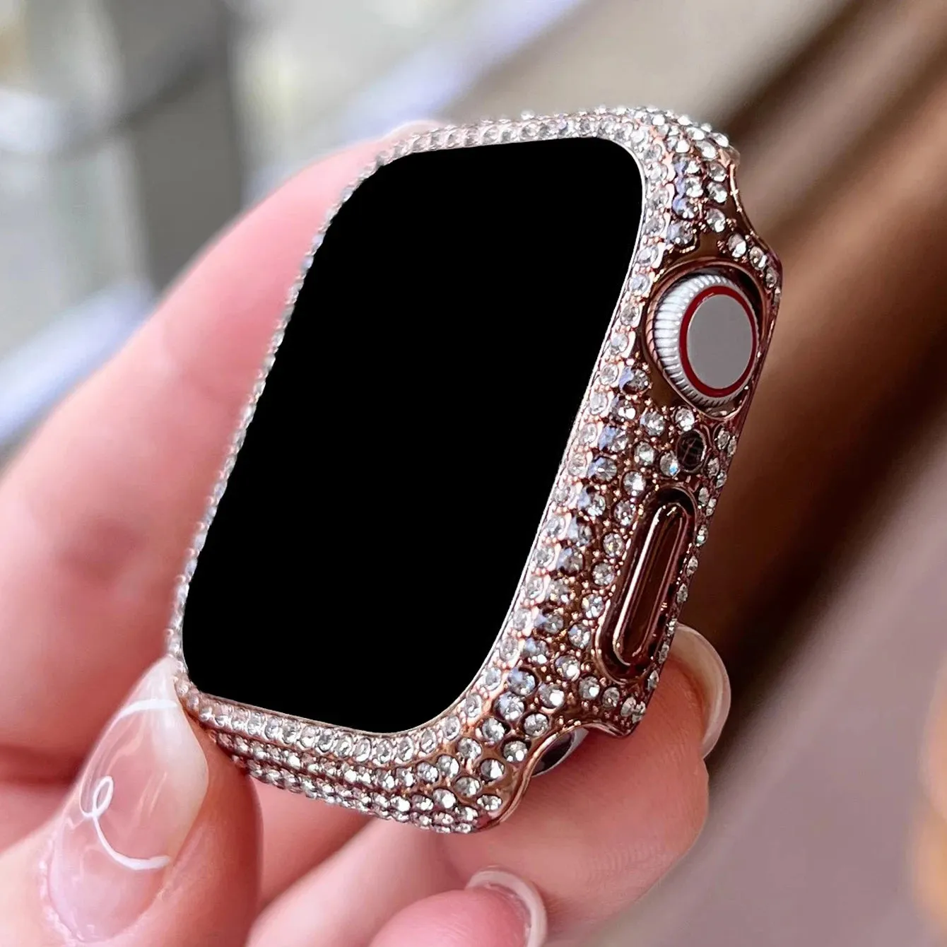 Rhinestone Apple Watch Case with Tempered Glass Screen Protector | 38-45mm & SE/Series 1-9
