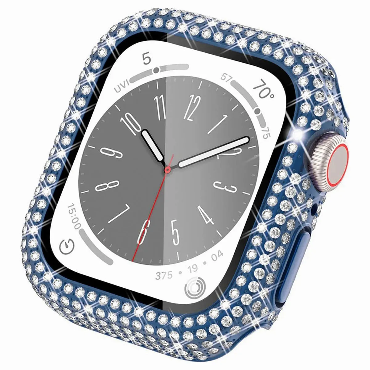 Rhinestone Apple Watch Case with Tempered Glass Screen Protector | 38-45mm & SE/Series 1-9