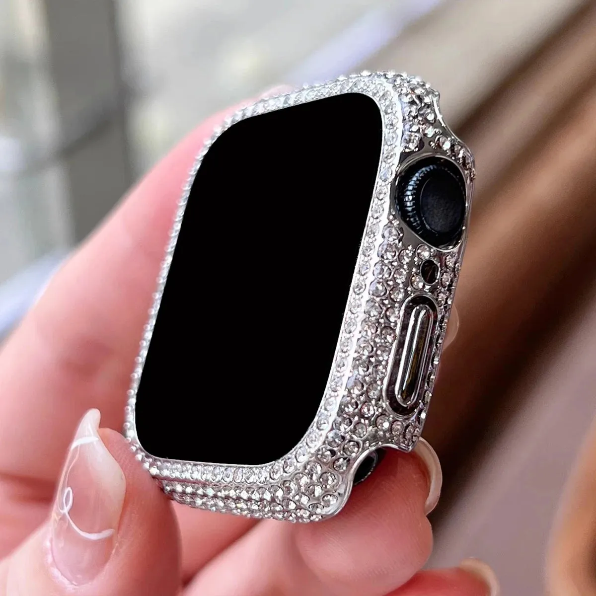 Rhinestone Apple Watch Case with Tempered Glass Screen Protector | 38-45mm & SE/Series 1-9