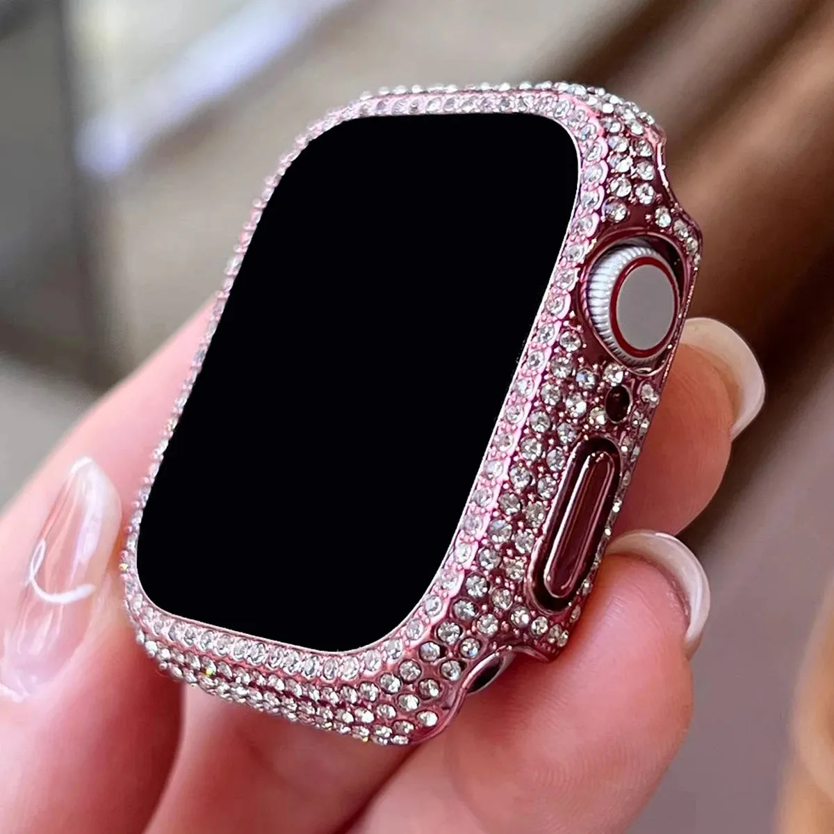 Rhinestone Apple Watch Case with Tempered Glass Screen Protector | 38-45mm & SE/Series 1-9