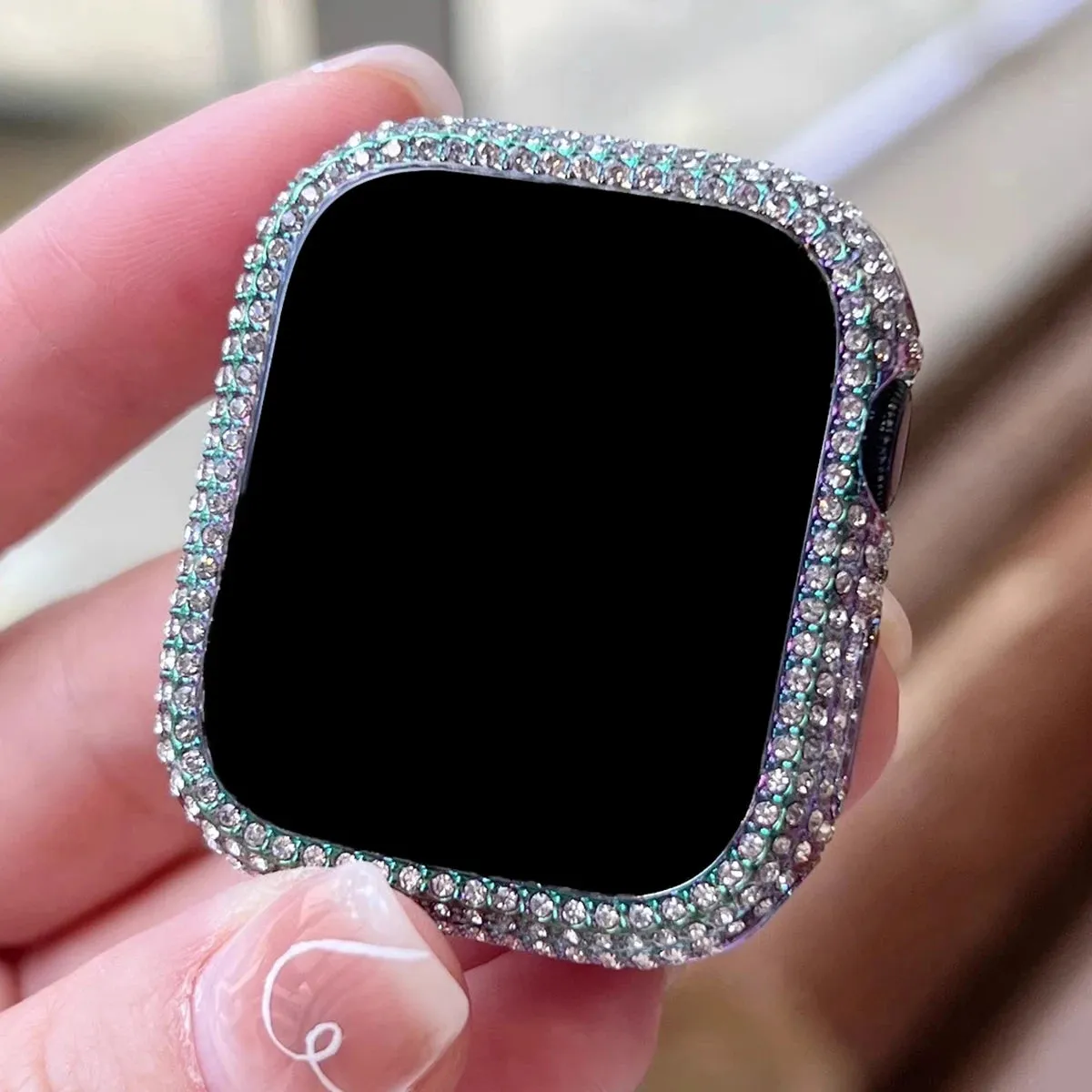 Rhinestone Apple Watch Case with Tempered Glass Screen Protector | 38-45mm & SE/Series 1-9