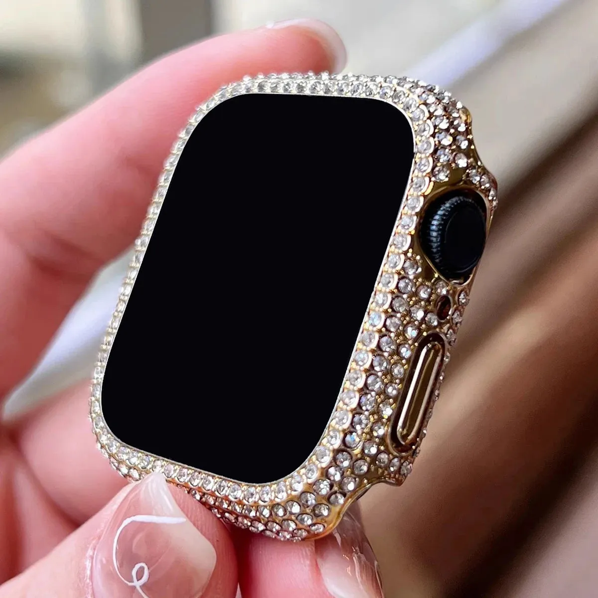Rhinestone Apple Watch Case with Tempered Glass Screen Protector | 38-45mm & SE/Series 1-9