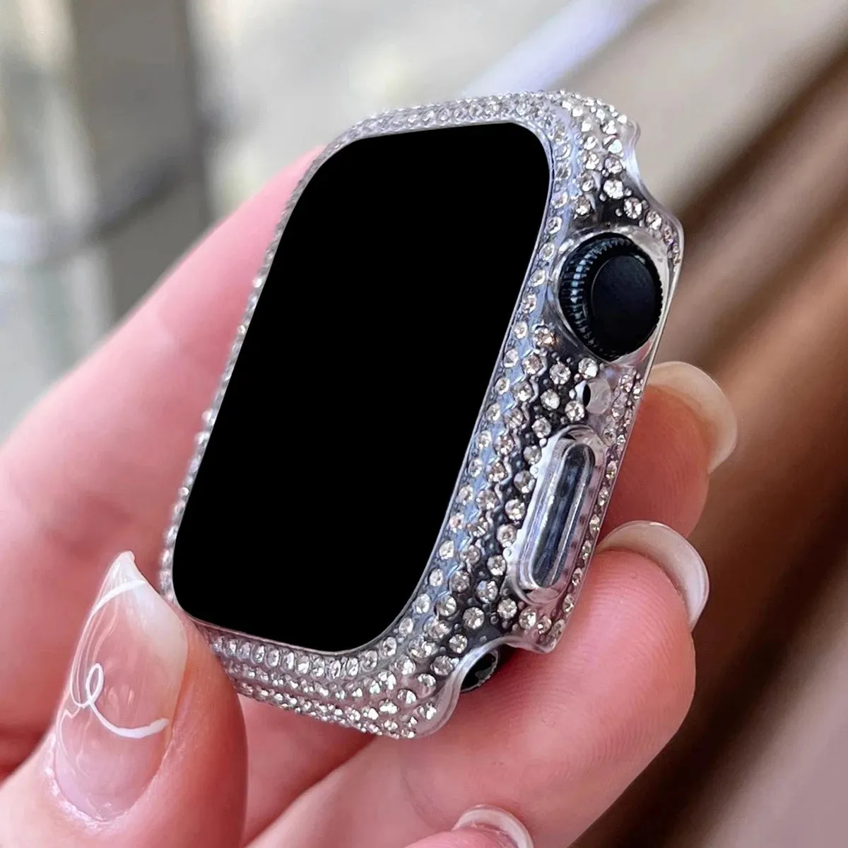 Rhinestone Apple Watch Case with Tempered Glass Screen Protector | 38-45mm & SE/Series 1-9