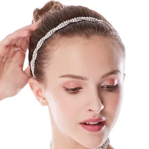 Rhinestone Chain Spiral Headband