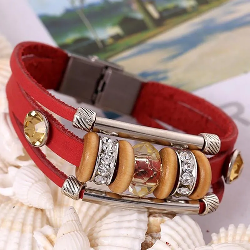 Rhinestone Crystal Handmade Metal Beaded Bracelets