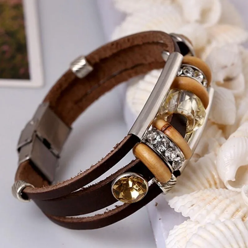 Rhinestone Crystal Handmade Metal Beaded Bracelets