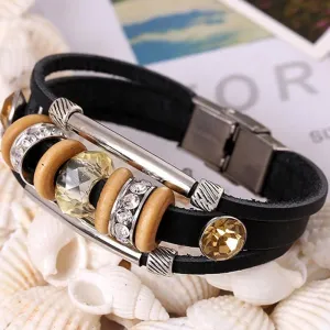 Rhinestone Crystal Handmade Metal Beaded Bracelets