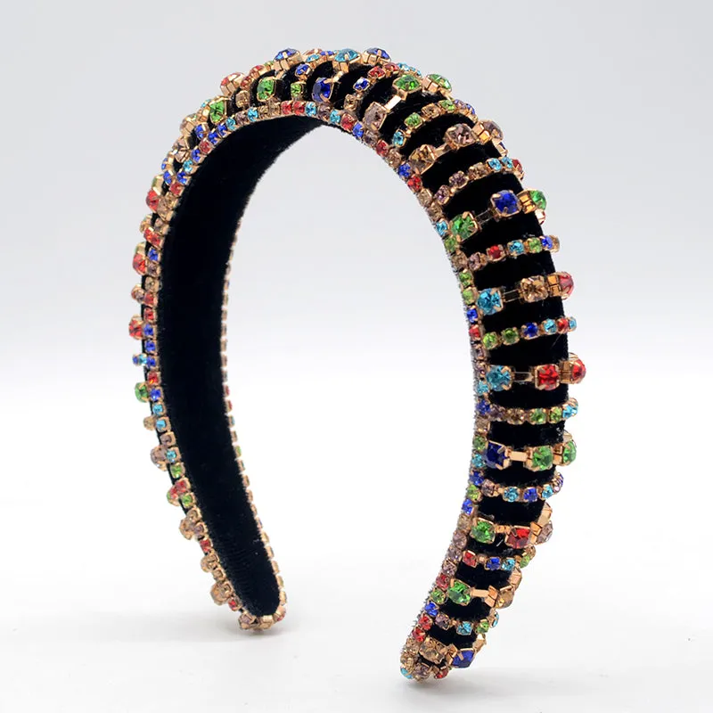 Rhinestone Crystal Headband Wide Hairband Hair Hoop
