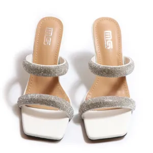 RHINESTONE DOUBLE STRAP HEELS