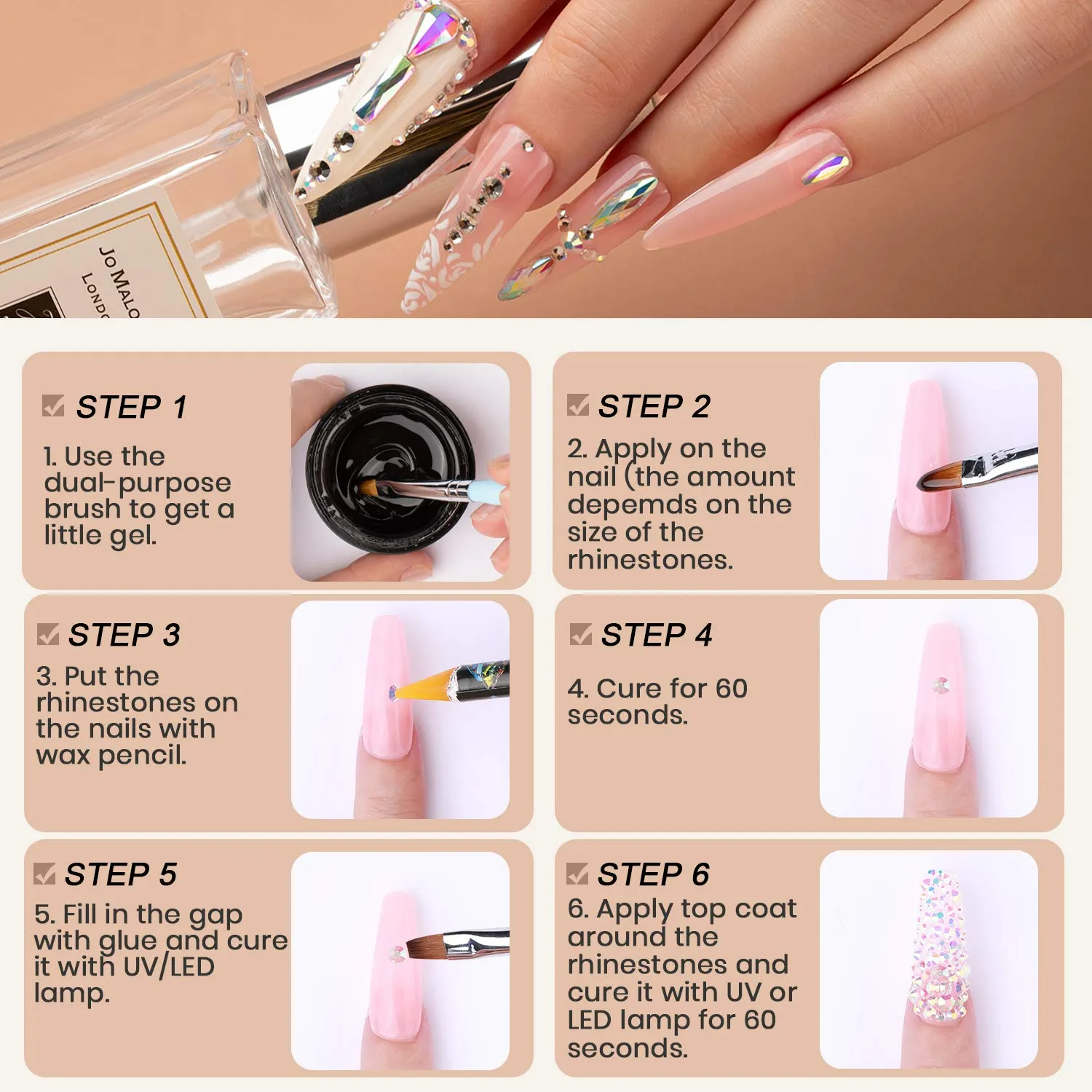 Rhinestone Nail Glue Acessories Kit