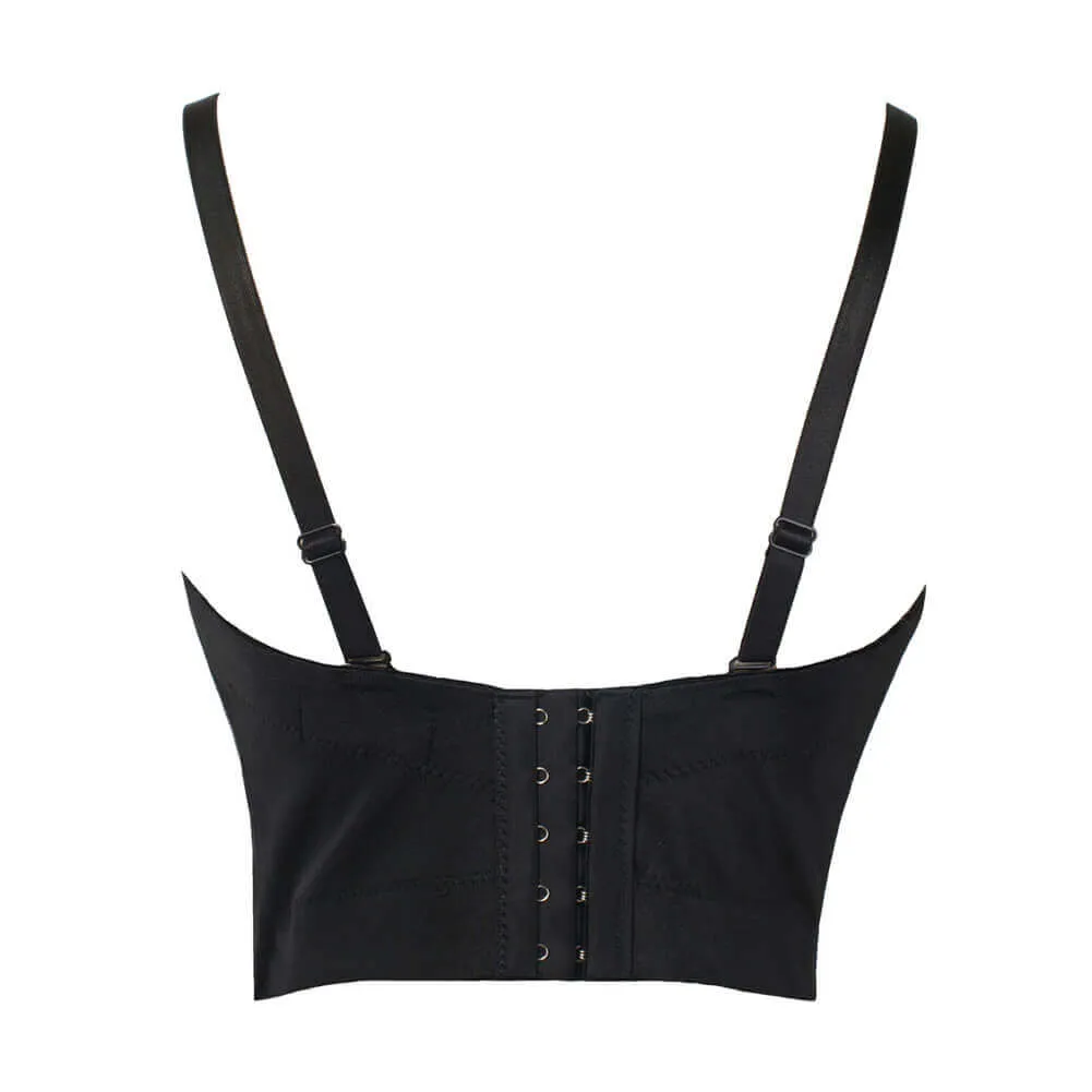 Rhinestone Pearls Diamond Push Up  Bustier Crop Top